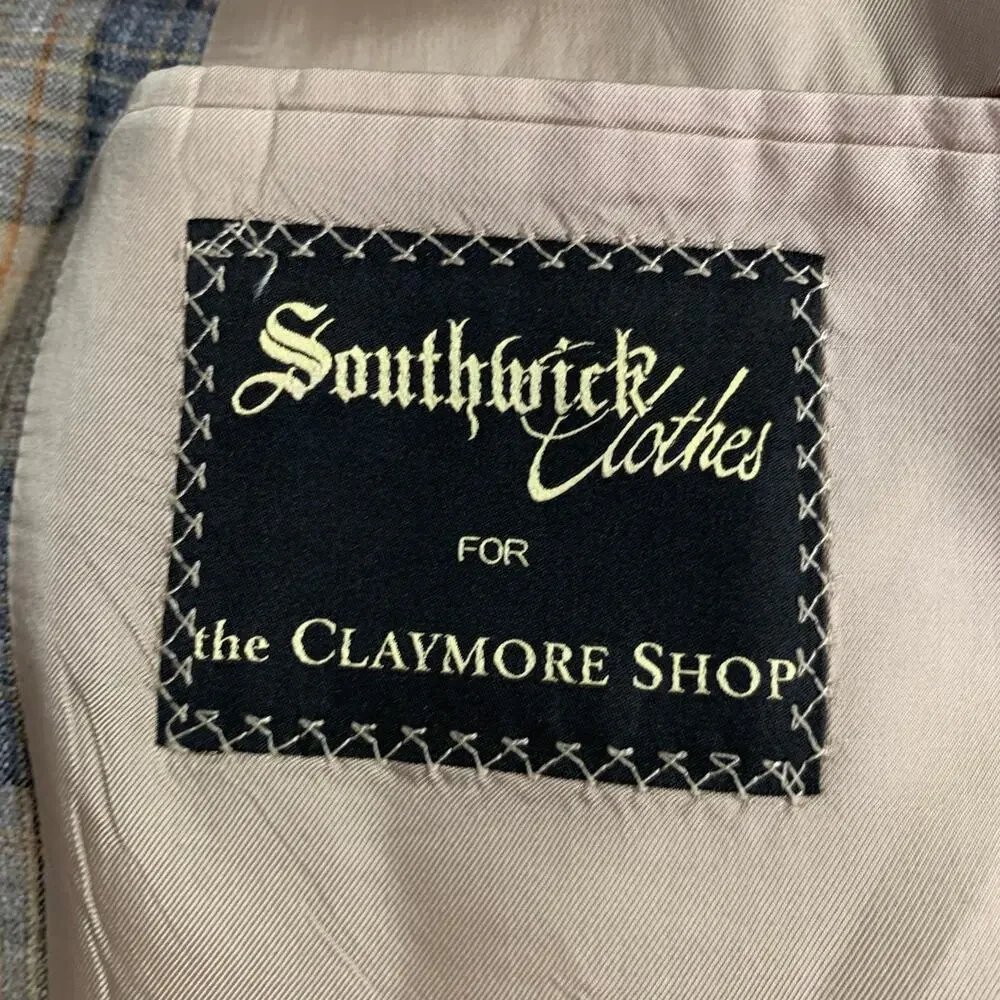 SOUTHWICK CLOTHES Size 42 Tan Grey Plaid Sport Coat